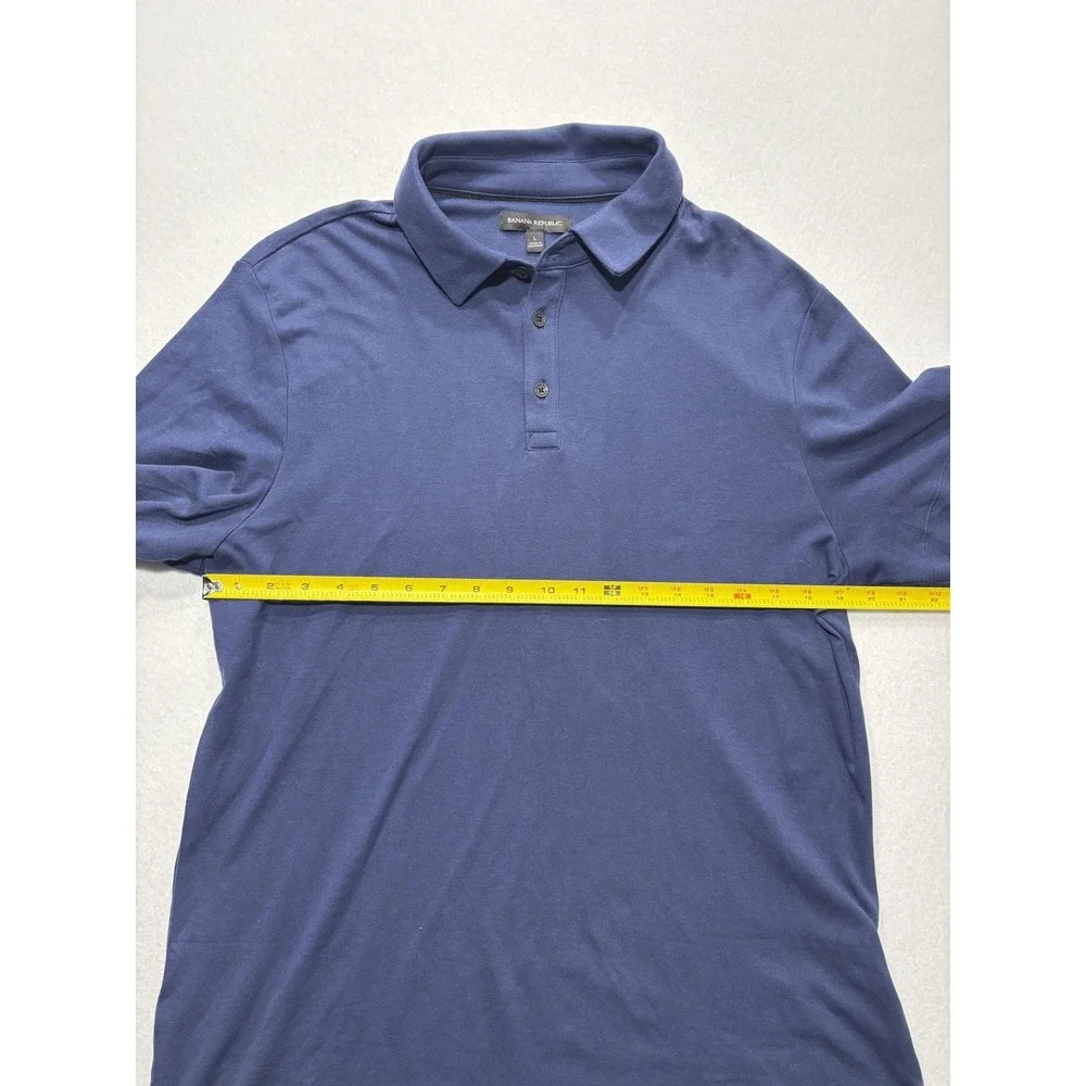 Banana Republic Polo Shirt Mens Large Blue Short Sleeve Jersey Regular Fit